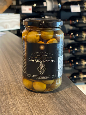 Aceitunas Manzanilla en Aceite con Ajo y Rosemary